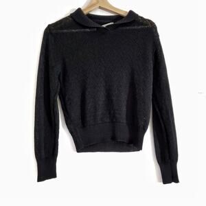 Vintage Berries Knit Collared Crop Stretch Sweater